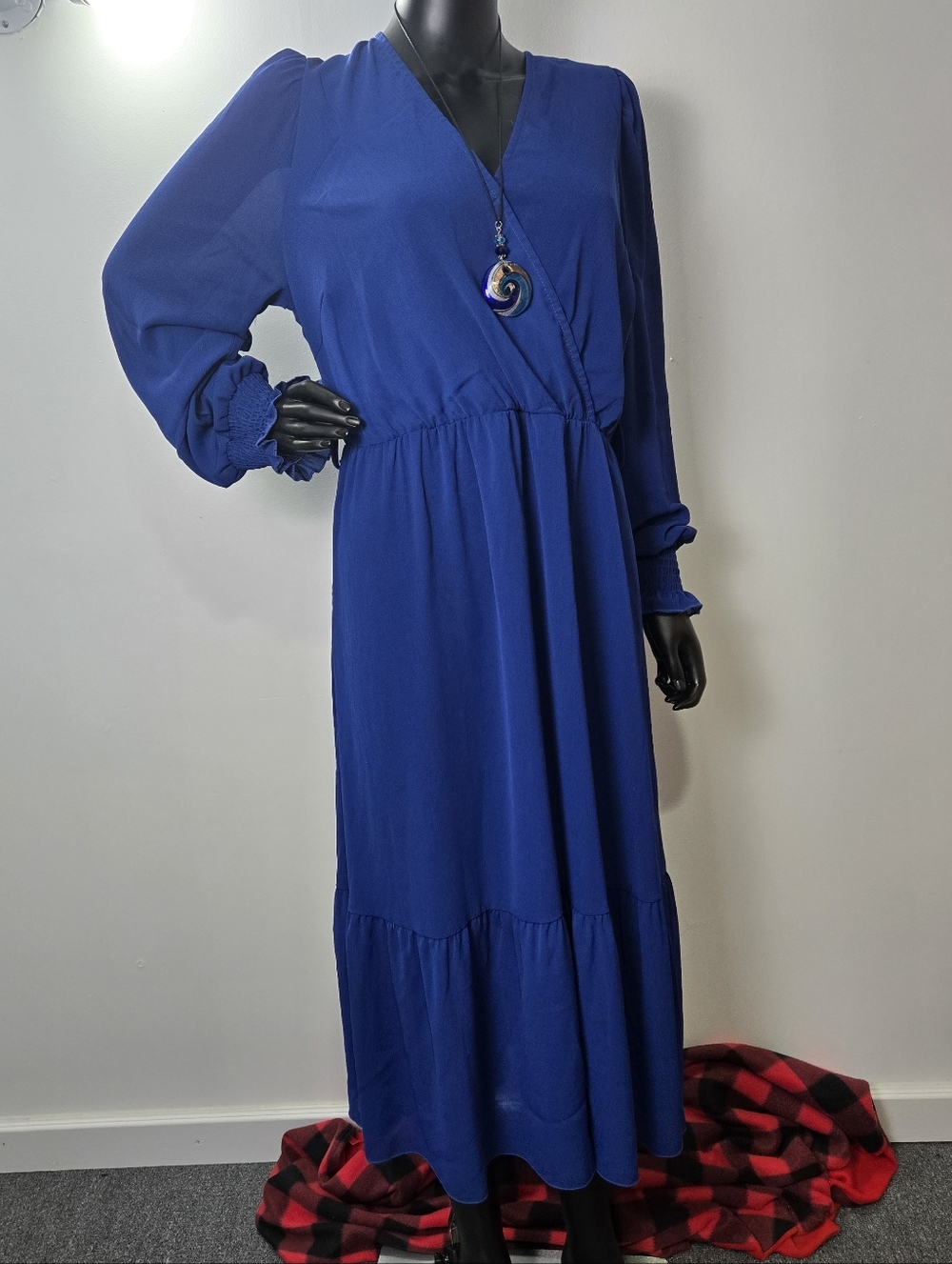 Chic Long Sleeve Blue Dress